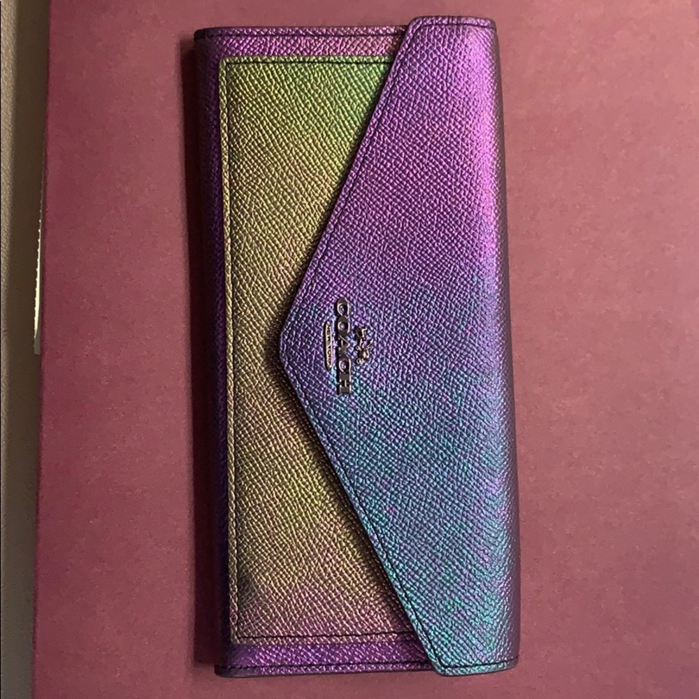 Coach holographic envelope wallet *Rare*